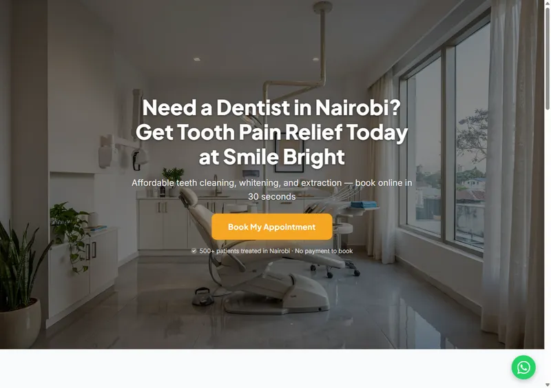 Smile Bright Dental Clinic homepage, built on the Preferred Clinic Digital Platform